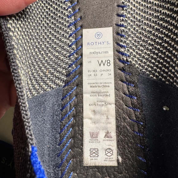 Rothy's Womens 8 The Point Metallic Ballet Flats Black Knit Stary Night Retired - Picture 6 of 10